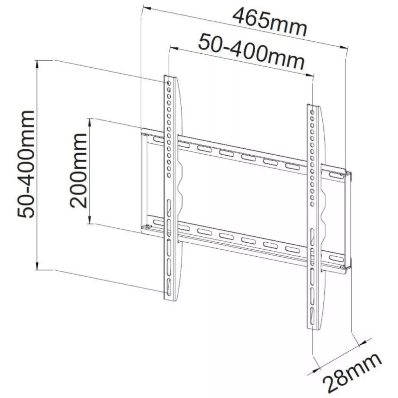 Techly vaste slanke muurbeugel LED tv LCD 23-55 zwart” ICA-PLB 162M
