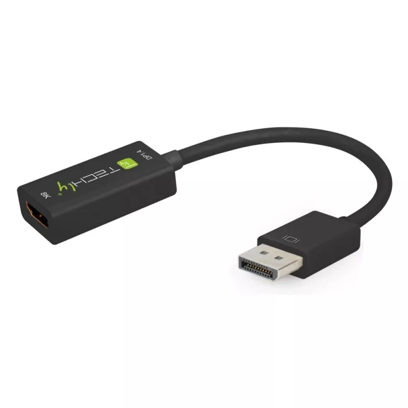 Techly IADAP-DP-HDMIF8K actieve DisplayPort 1.4 (M) naar HDMI (F) adapter, 8K, zwart