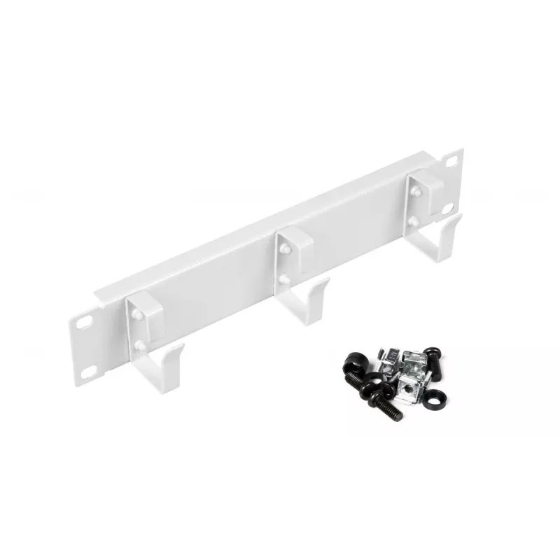 Equip EZMR-10-G 10-inch 1U kabelgeleidingspaneel met ringen, lichtgrijs