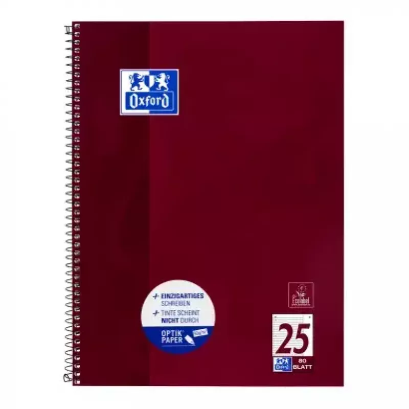 Schrift Oxford 100050355 A4 80 blad bordeaux