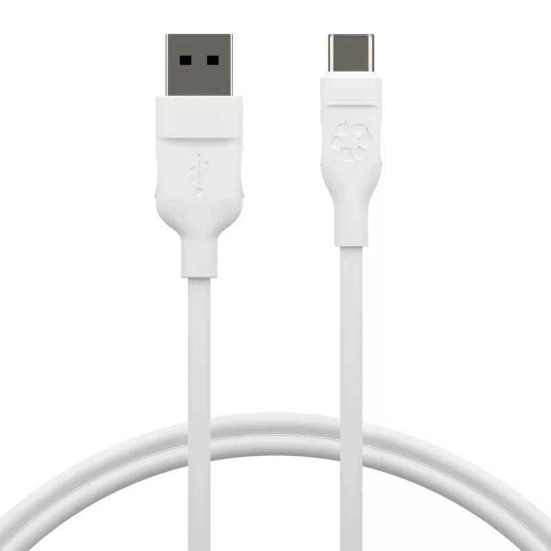 dbramante1928 re-charge CB25ACWH7090 USB-A-naar-USB-C-kabel, USB 2.0, 2,5 m, 36 W, gerecycled plastic, wit