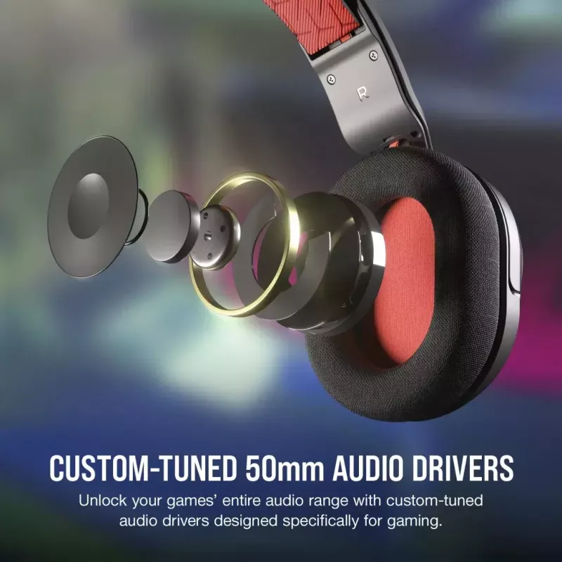 Corsair HS35 v2 bedrade gaming headset, rood