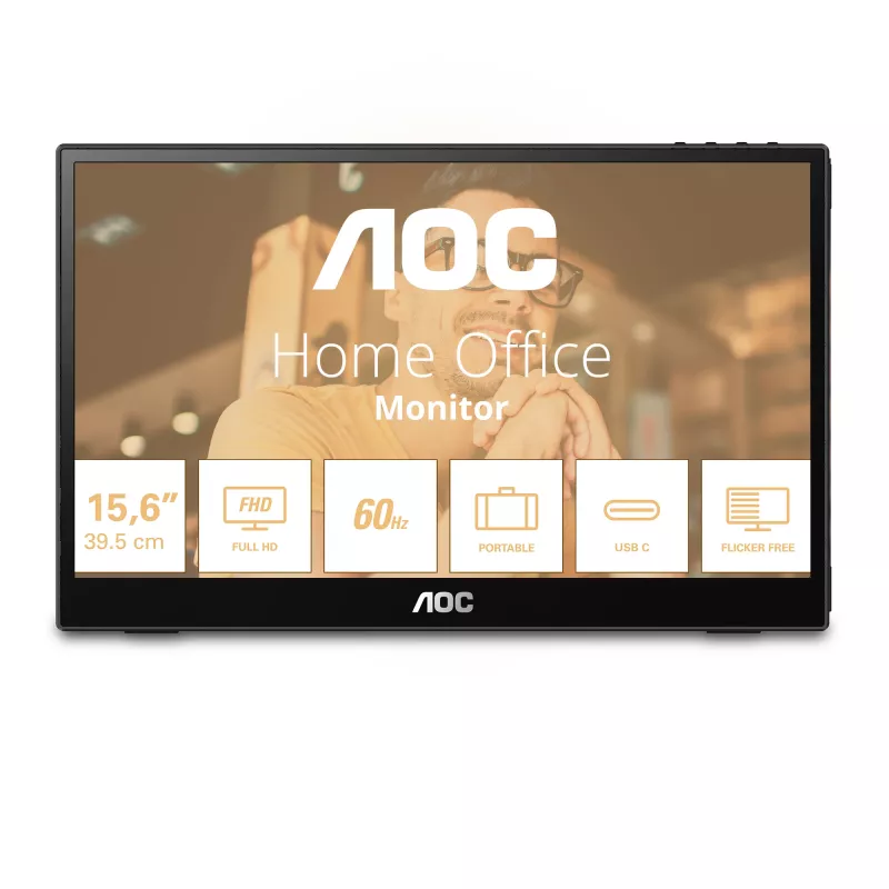 AOC 16T3EA draagbare tv/monitor zwart 39,6 cm (15,6 inch) 1920 x 1080 pixel