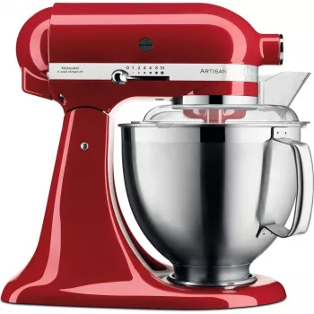 Keukenmachine KITCHENAID Artisan 5KSM185PS, 4,8 L roestvrijstalen kom, 300 W, 10 snelheden, rood