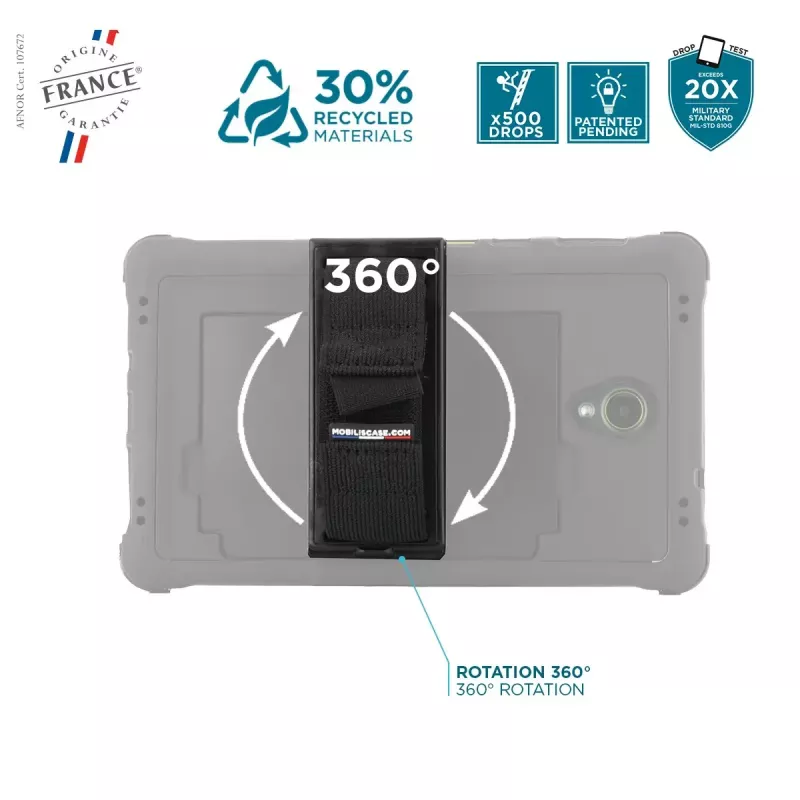 Case Mobilis Galaxy Tab Active5 8'' hoes 360° draaibaar handlus standaard