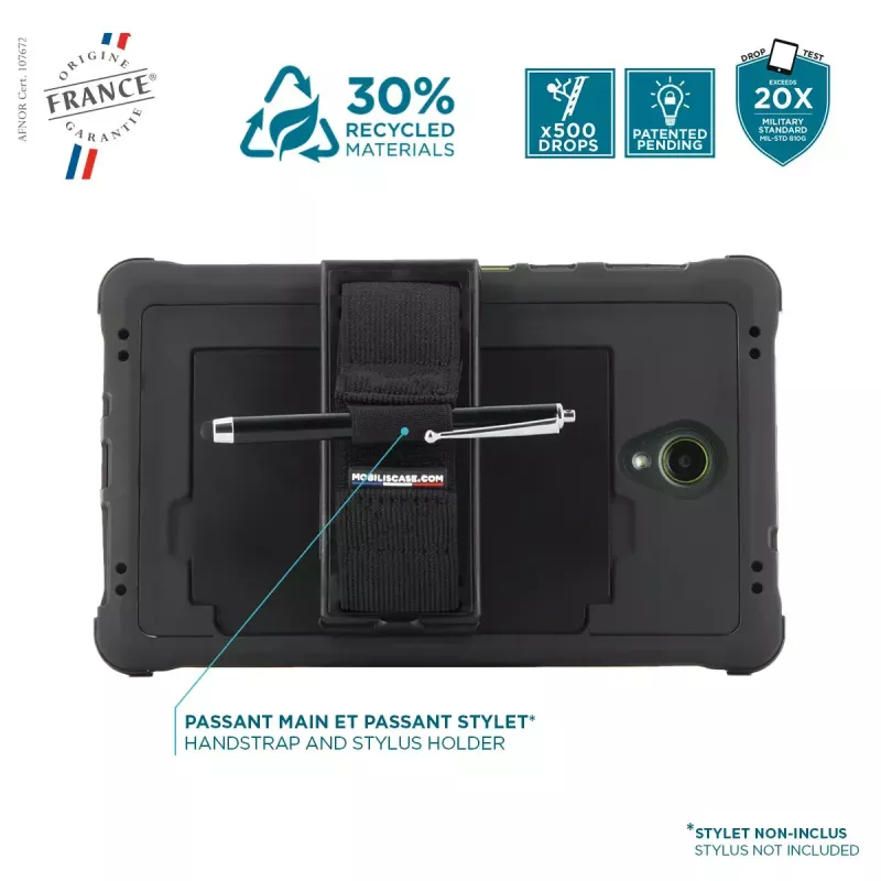 Case Mobilis Galaxy Tab Active5 8'' hoes 360° draaibaar handlus standaard