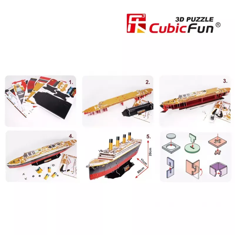 CubicFun T4011H Titanic Big 3D-puzzel, 113 stukjes