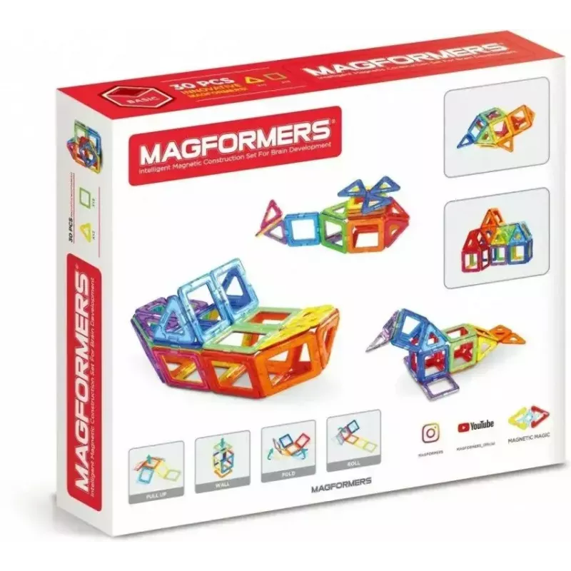 Magformers Magnetic Blocks Basic 30-delig set van MAGFORMERS — 30-delige magnetische constructiespeelgoed