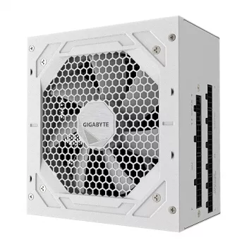 Voeding GIGABYTE UD850GM PG5 V2 ICE – 850 W, PCIe Gen 5.1, 80 PLUS Gold, volledig modulair, 120-mm-ventilator, ATX 3.1, UK-stekker, wit