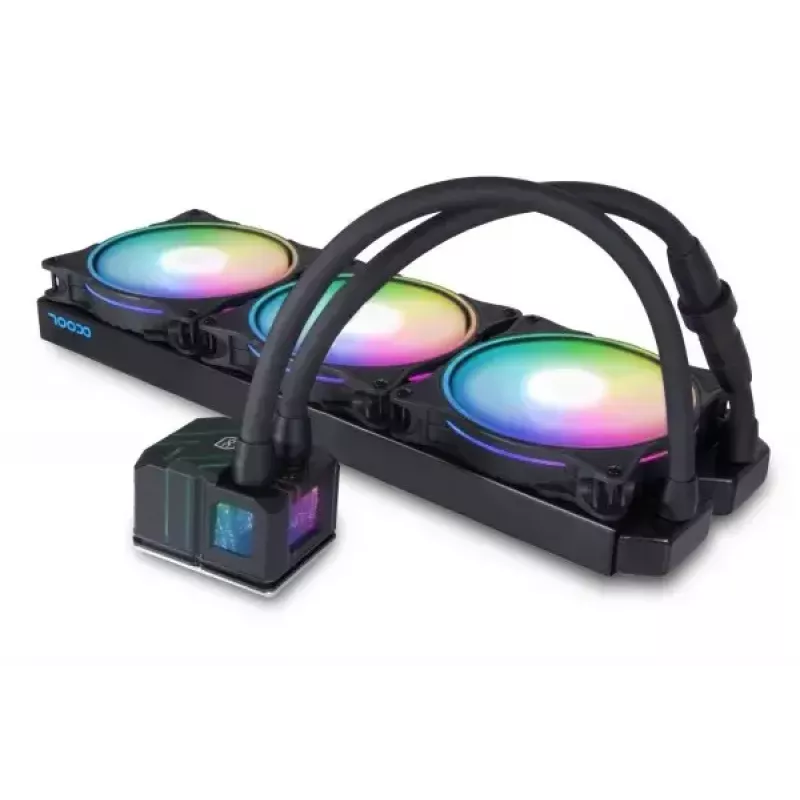 Vloeistofkoelingsset Alphacool Pro Aurora 420 CPU AIO 14 cm zwart wit
