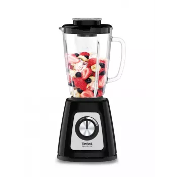 Tafelblender Tefal BL4358 – 800 W, 1,25 l glazen kan, ijs crushen, zwart/geborsteld roestvrijstaal