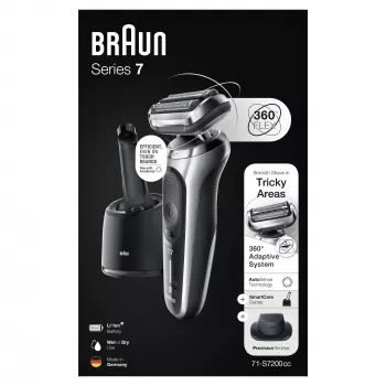 Foliestripper Braun Series 7 71-S7200c zwart zilver lithium-ion 50 min