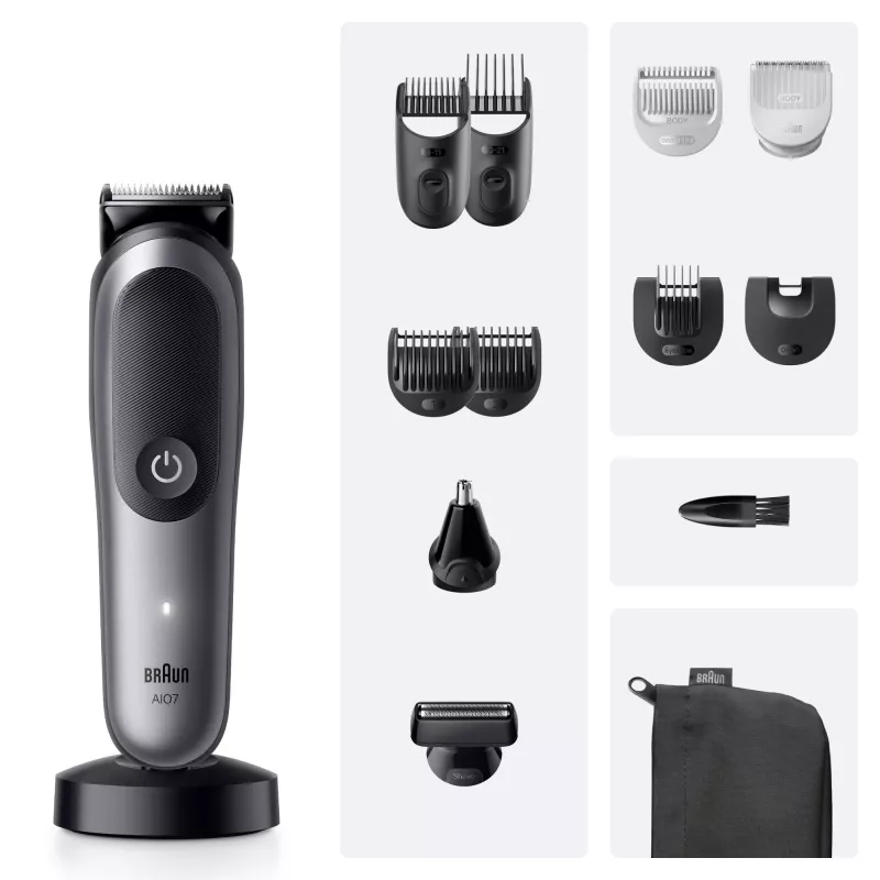 Braun All-in-One Series 7 AIO7560 multigroomer-set, zwart/grijs