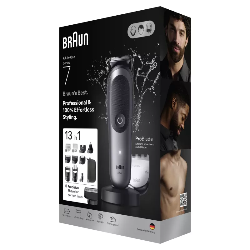 Braun All-in-One Series 7 AIO7560 multigroomer-set, zwart/grijs