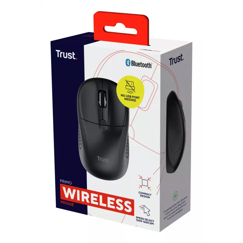 Trust Primo muis Travel voor beide handen Bluetooth optisch 1600 DPI
