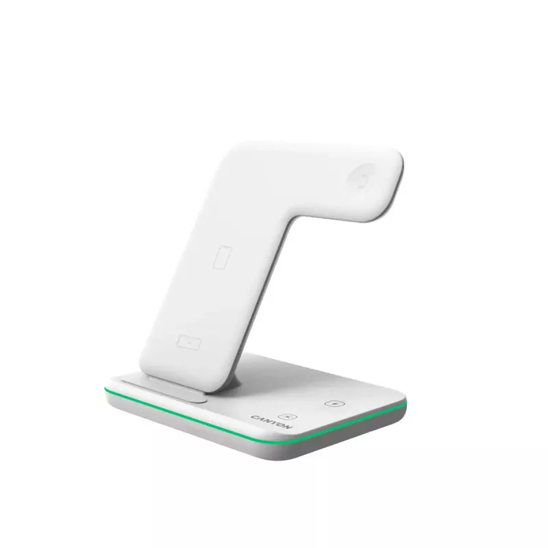 CANYON WS-303 3-in-1 Qi draadloze oplaadstandaard, 15 W, wit (CNS-WCS303W)