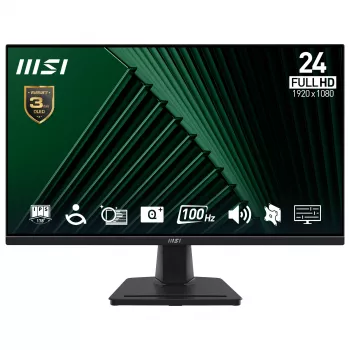 LCD-monitor MSI Pro MP245G 23,8 inch Full HD (1920×1080), IPS, 4 ms, 300 cd/m², VESA, ingebouwde luidsprekers