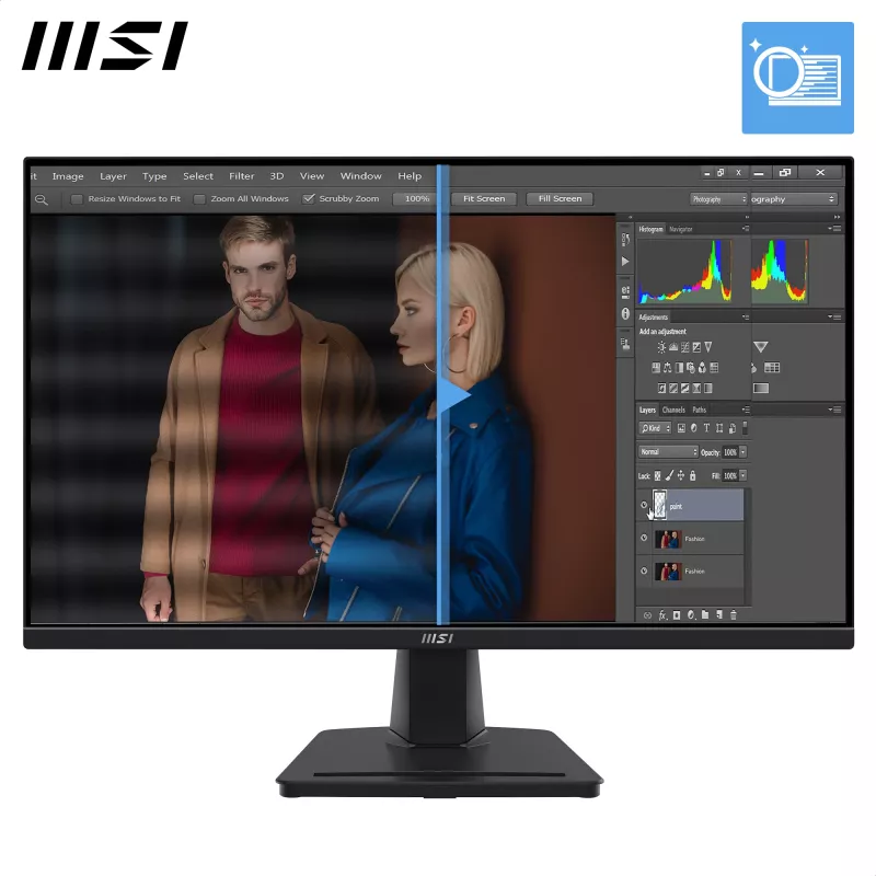 LCD-monitor MSI Pro MP245G 23,8 inch Full HD (1920×1080), IPS, 4 ms, 300 cd/m², VESA, ingebouwde luidsprekers