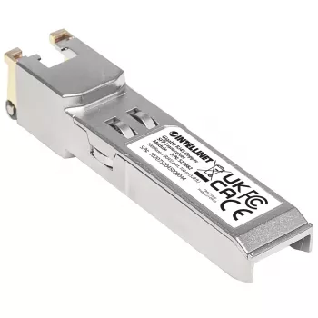 Intellinet Transceiver-module optisch, Gigabit RJ45 koper SFP, 1000Base-T (RJ45) poort, 100 m, MSA-conform, compatibel met Cisco GLC-T, Ethernet, glasvezel, drie jaar garantie