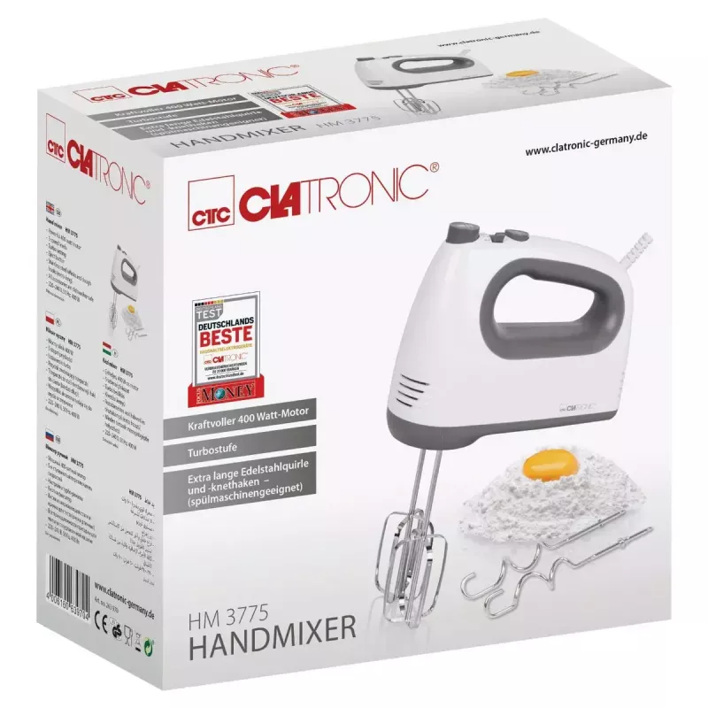 Handmixer Clatronic HM 3775 grijs wit