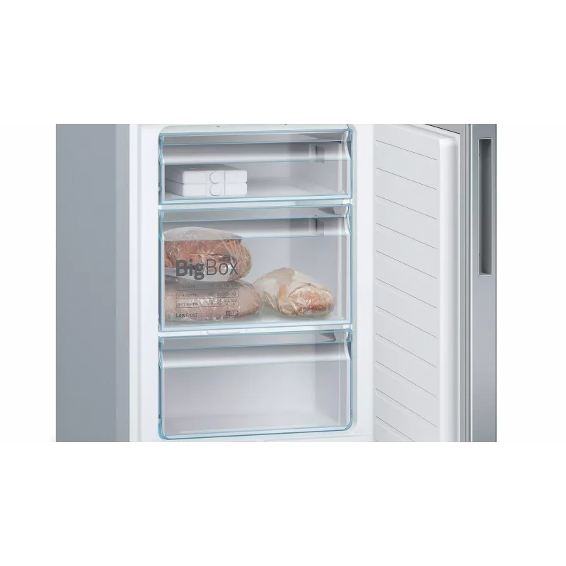 Bosch Serie 6 KGE39AICA koel-vriescombinatie, vrijstaand, 343 l (249 l + 94 l), 201 cm, energieklasse C, roestvrij staal