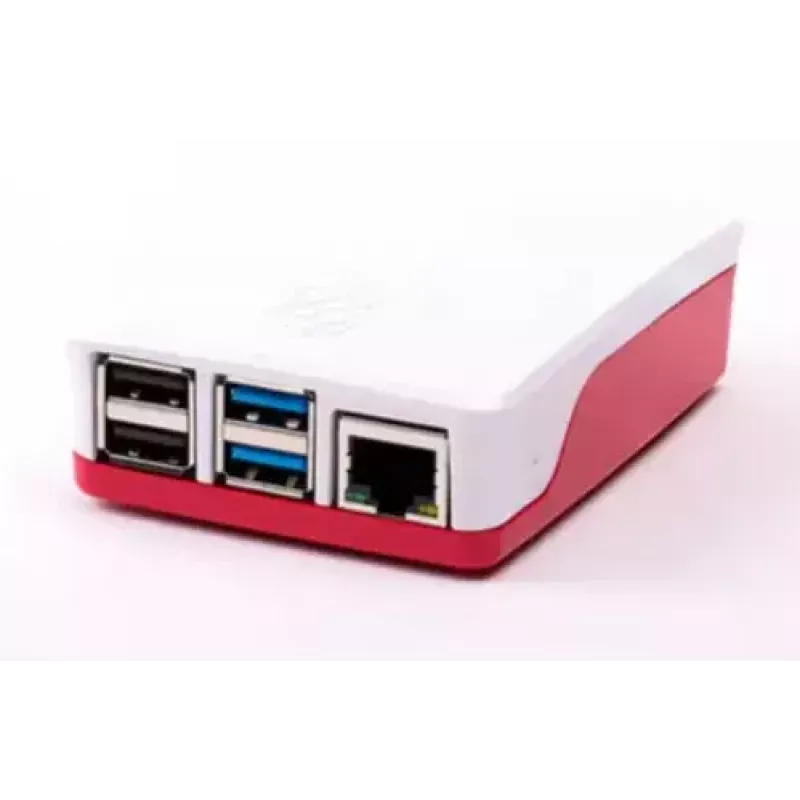 Raspberry Pi RB-CaseP4+06W officiële behuizing voor Raspberry Pi 4B, ABS-kunststof, rood/wit