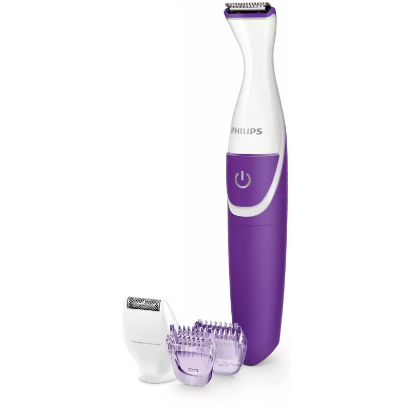 Bikinitrimmer Philips Essential BRT383/15, 3 lengtestanden, AA-batterij, 120 min gebruiksduur, wit/paars