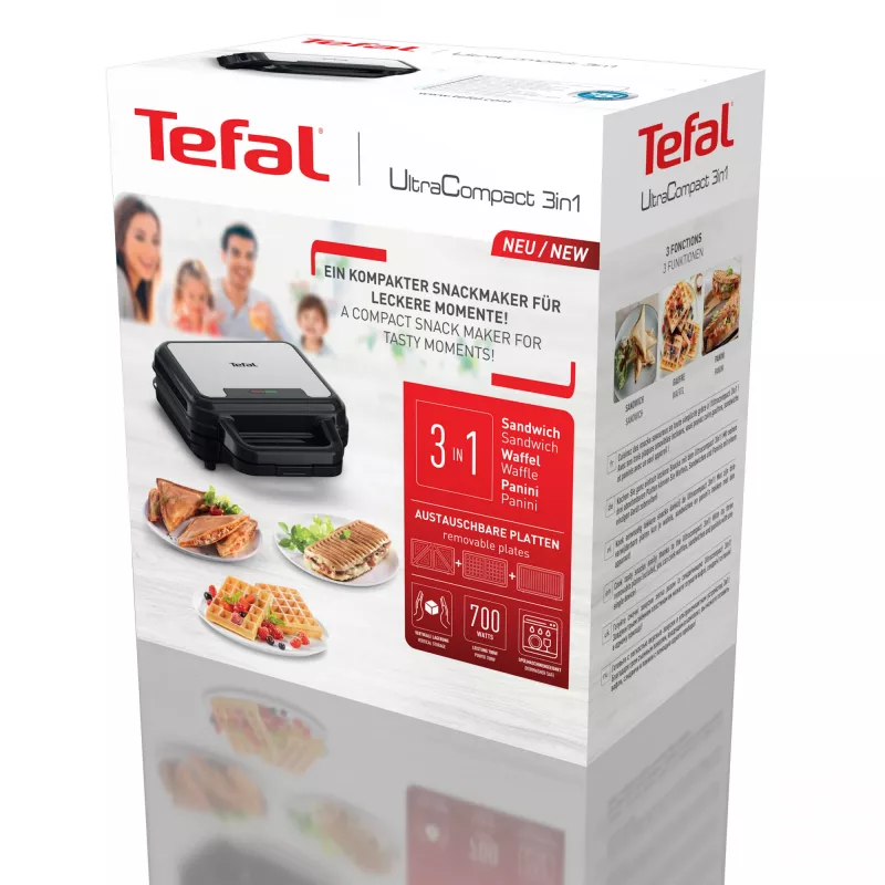 Tefal SW383D10 sandwichmaker 700 W zwart, rvs