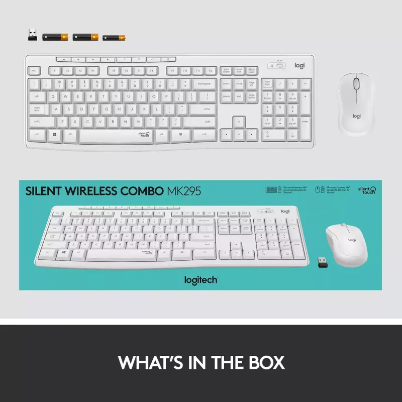 Draadloze toetsenbord- en muiscombinatie Logitech MK295 Silent
