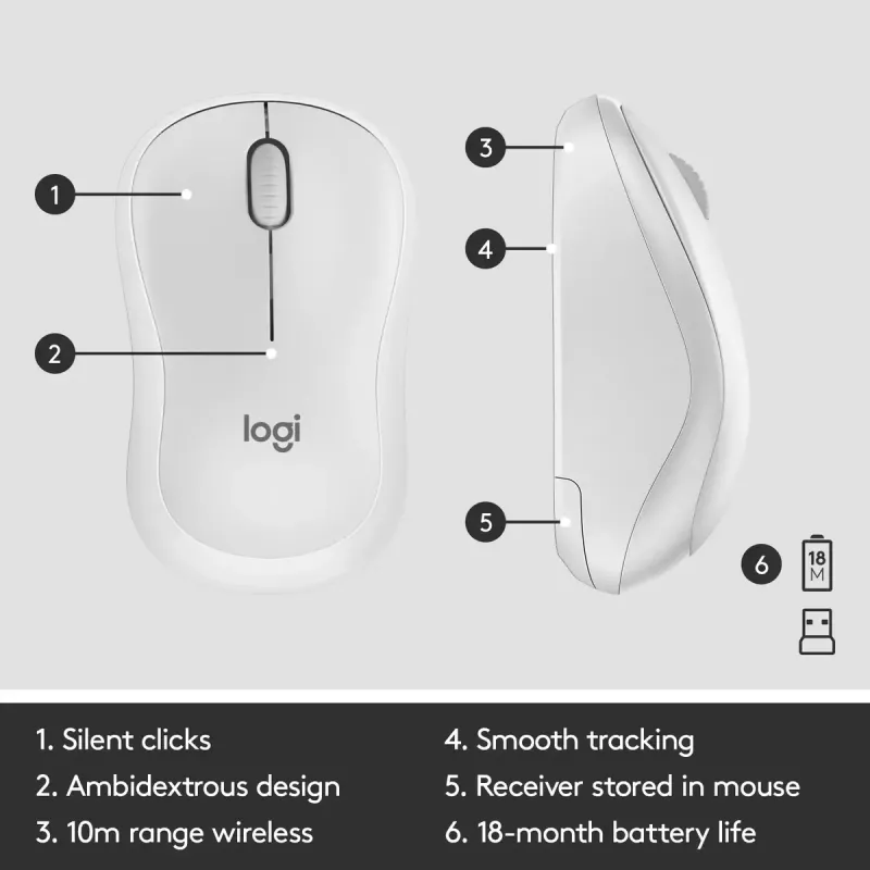 Draadloze toetsenbord- en muiscombinatie Logitech MK295 Silent