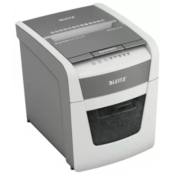 Papiervernietiger LEITZ IQ Autofeed Small Office50 P4 — microsnede 4x28 mm, 50-vel autofeed, 22 cm invoer, 20 L opvangbak