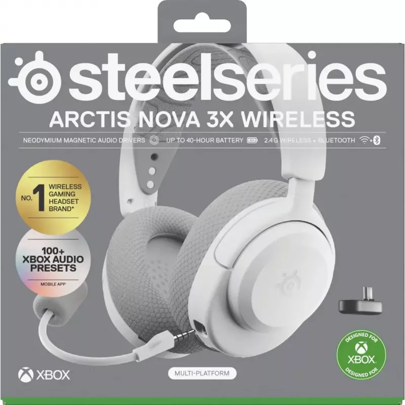 SteelSeries Arctis Nova 3X draadloze headset, Xbox, wit