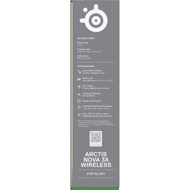 SteelSeries Arctis Nova 3X draadloze headset, Xbox, wit