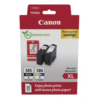 Canon PG-585XL/CL-586 PVP inktpatroon 2 stuks origineel High (XL) Yield zwart, cyaan, magenta, geel