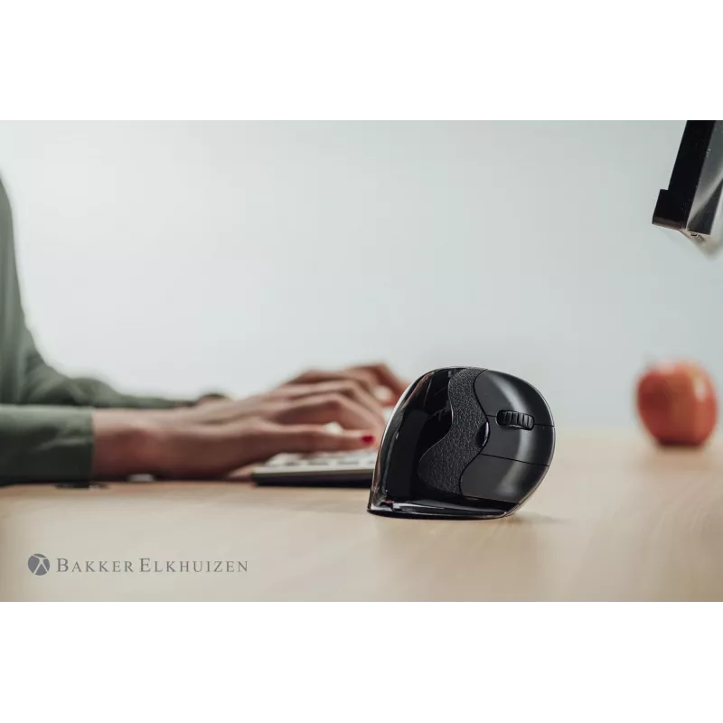 BakkerElkhuizen Evoluent D Small Wireless, rechtshandig, verticaal ontwerp, laser, RF Wireless, 3200 DPI, zwart