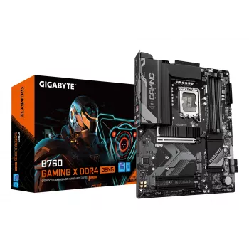 GIGABYTE B760 GAMING X DDR4 GEN5 moederbord – ondersteunt Intel Core CPU's van de 14e generatie, 8+1+1 fasen VRM, tot 5333 MHz DDR4 (OC), 3x PCIe 4.0 M.2, 2,5 GbE LAN, USB 3.2 Gen 2