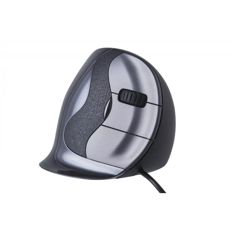 BakkerElkhuizen Evoluent D Medium, rechtshandig, verticaal ontwerp, laser, USB Type-A, 3200 DPI, zwart