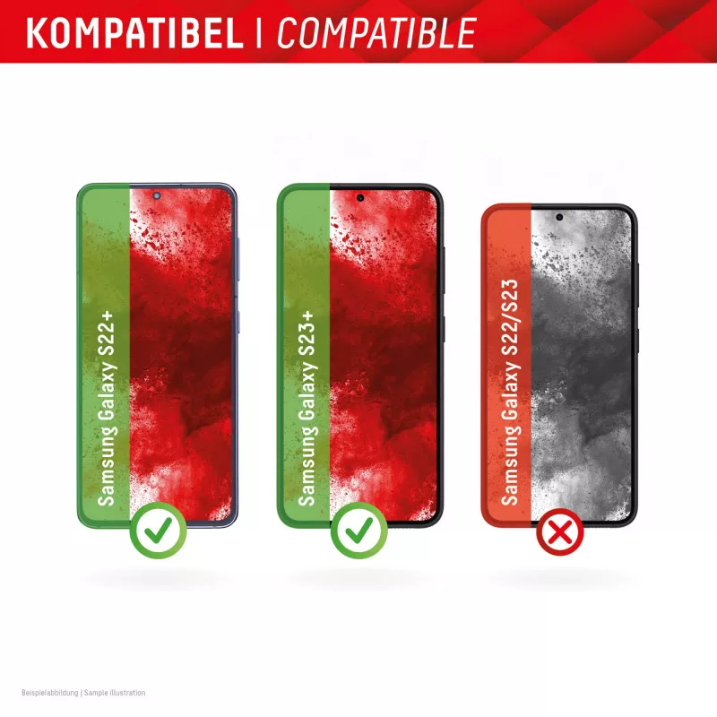 Displex beeldschermbeschermfolie (10H) voor Samsung Galaxy S22+/S23+, Eco-montageframe, krasvast