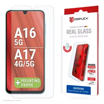 Displex beeldschermbescherming (10H) voor Samsung Galaxy A17 (4G/5G)/A16, Eco-montageframe, krasvast