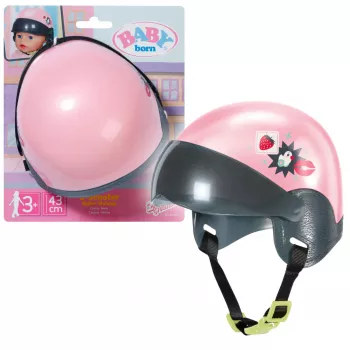 Poppenhelm ZAPF BABY born E-scooterhelm 43 cm — textiel/kunststof, veelkleurig, leeftijd 3–12