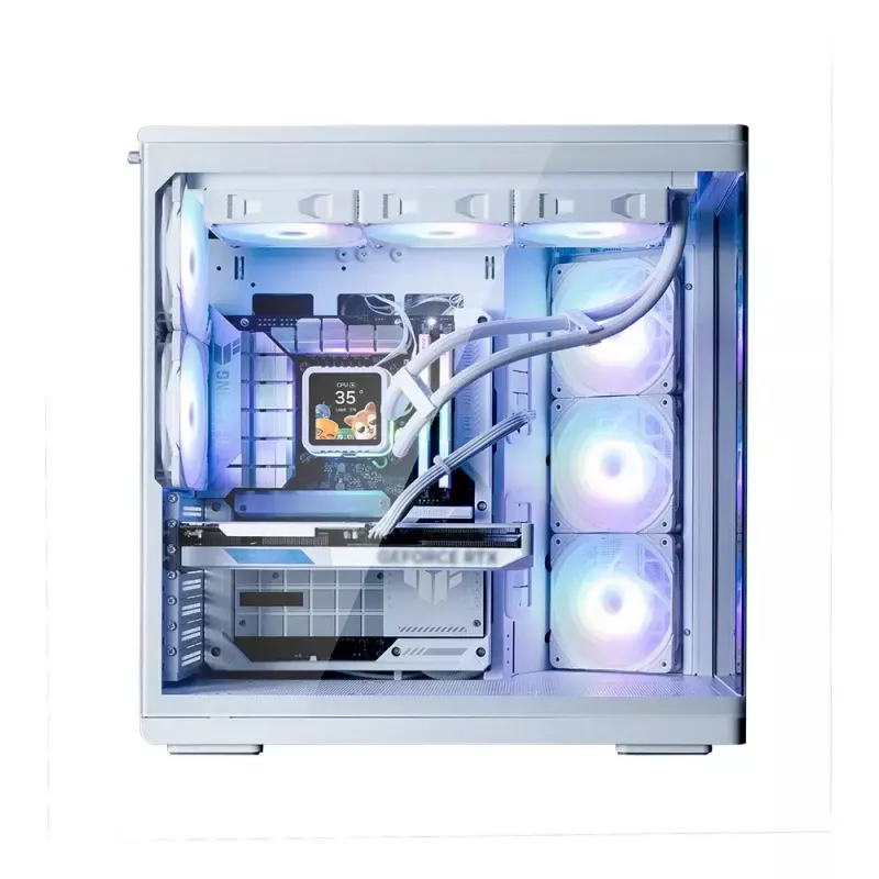 Pc-behuizing ZALMAN P60 midtower met 5x ARGB-ventilatoren, wit