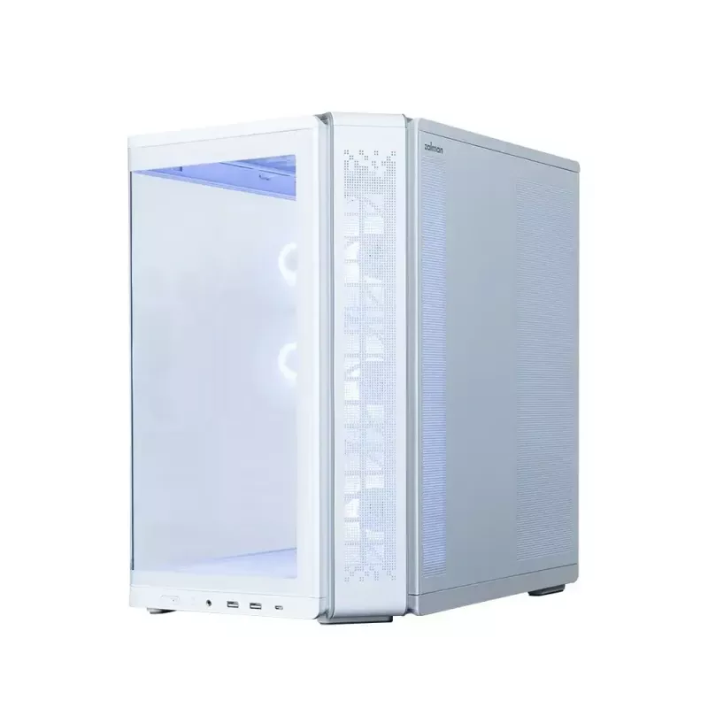 Pc-behuizing ZALMAN P60 midtower met 5x ARGB-ventilatoren, wit