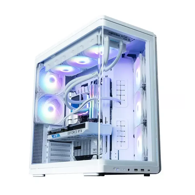 Pc-behuizing ZALMAN P60 midtower met 5x ARGB-ventilatoren, wit