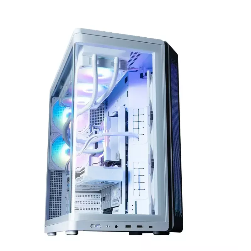 Pc-behuizing ZALMAN P60 midtower met 5x ARGB-ventilatoren, wit