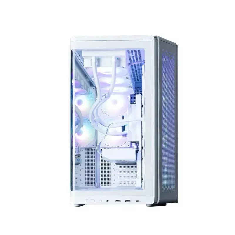 Pc-behuizing ZALMAN P60 midtower met 5x ARGB-ventilatoren, wit