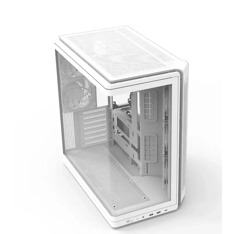 Pc-behuizing ZALMAN P60 midtower met 5x ARGB-ventilatoren, wit