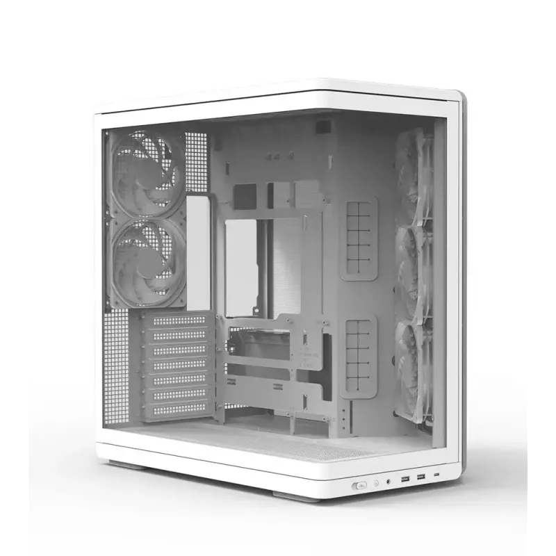 Pc-behuizing ZALMAN P60 midtower met 5x ARGB-ventilatoren, wit