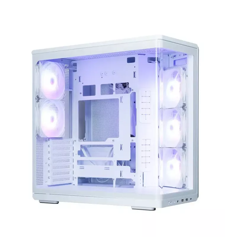 Pc-behuizing ZALMAN P60 midtower met 5x ARGB-ventilatoren, wit