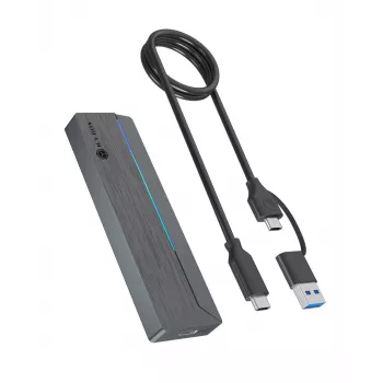 ICY BOX M.2 SATA/NVMe SSD-behuizing met USB 3.2 Gen 2 Type-C en RGB-verlichting