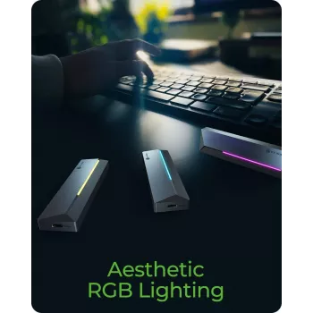 ICY BOX M.2 SATA/NVMe SSD-behuizing met USB 3.2 Gen 2 Type-C en RGB-verlichting